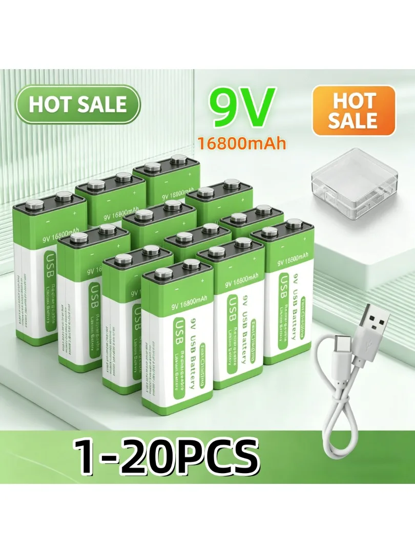Akumulator litowo-jonowy Micro USB 9V 16800mAh o dużej pojemności do multimetru, mikrofonu, zabawki, pilota, systemu KTV — zdjęcie produktu 7