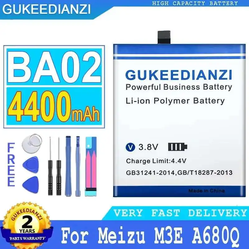 

Mobile Phone Battery For Meizu Meizy M3E A680Q 4400mAh BA02 Lightweight