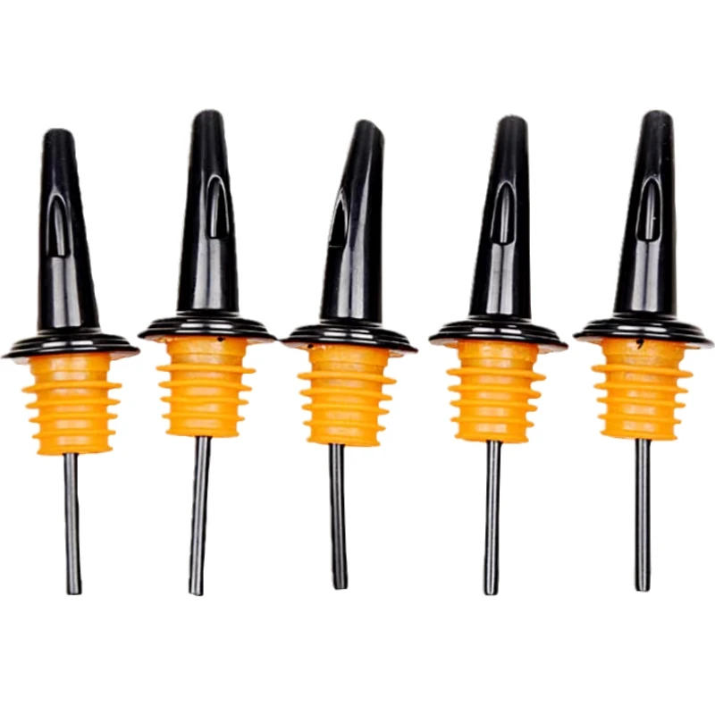100pcs Plastic Wine Bottle Pourer Stopper Stainless Steel Wine Liquor Spirit Pourer Free Flow Spout Stopper Bar Accessory