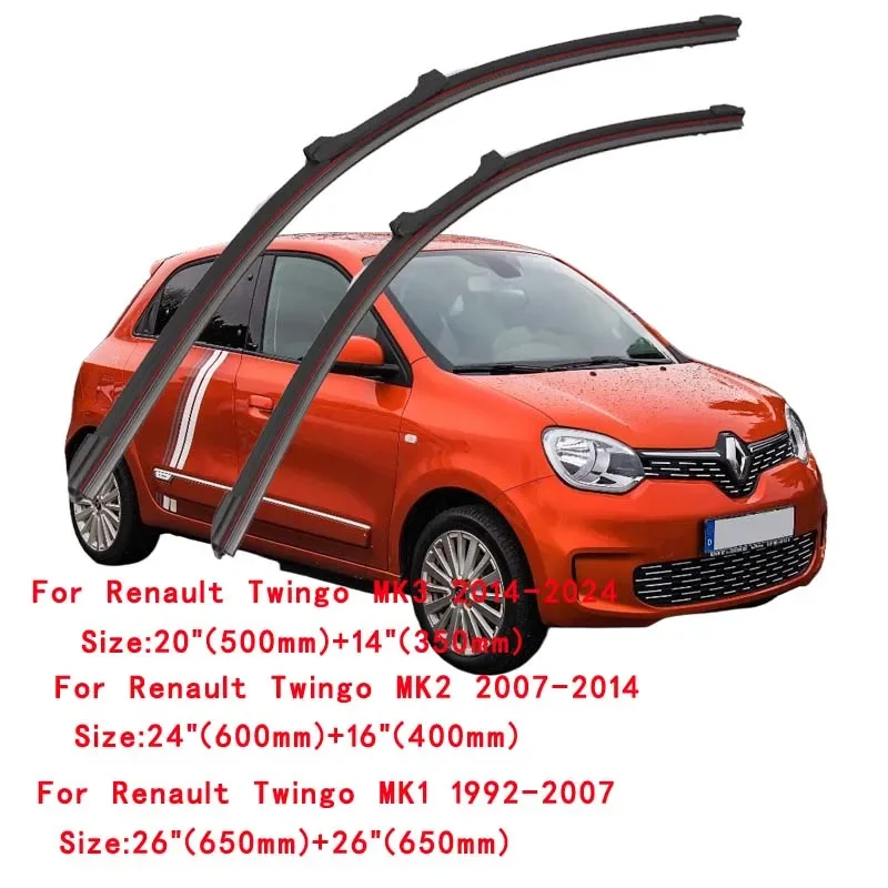 

For Renault Twingo 1 2 3 1992-2024 Car Windshield Wiper Blade Front Windscreen Brushes Washer Accessories Window Cleaning Parts