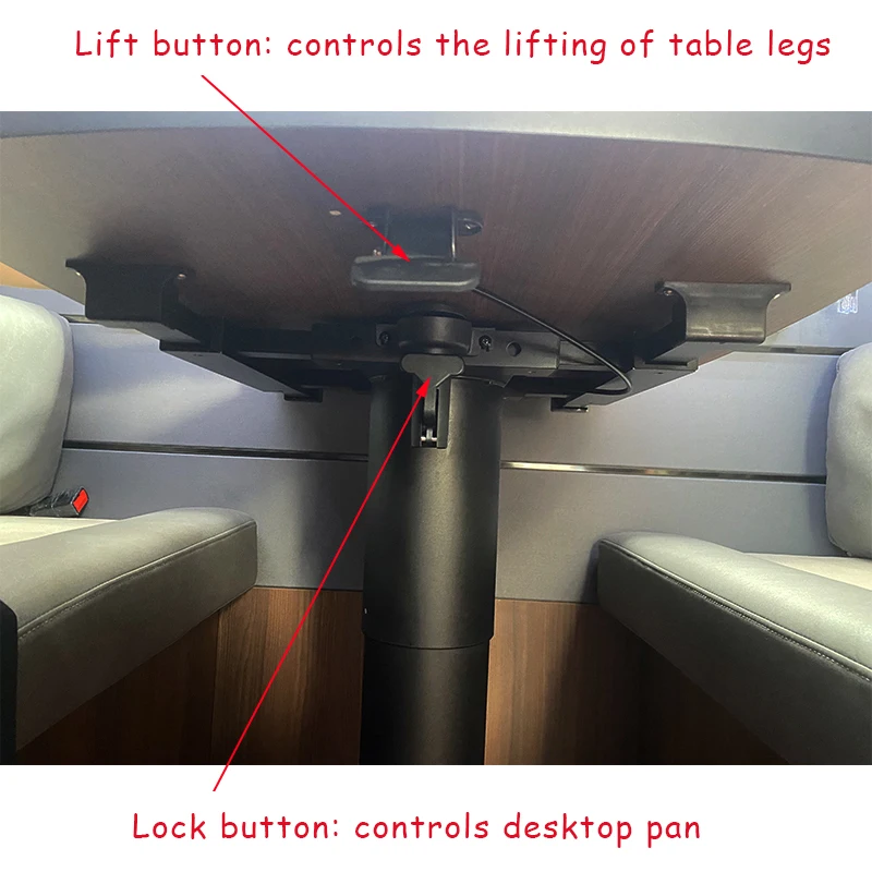 RV Aluminum lifting Table Leg with Rotating Chassis and Four-Way Translation Frame for Caravan Boat Yacht