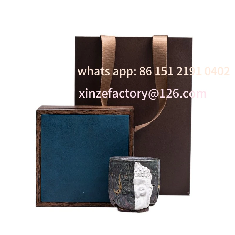 Customizable burnt ceramic cup handmade merchandise high-end retro teacup tea cup