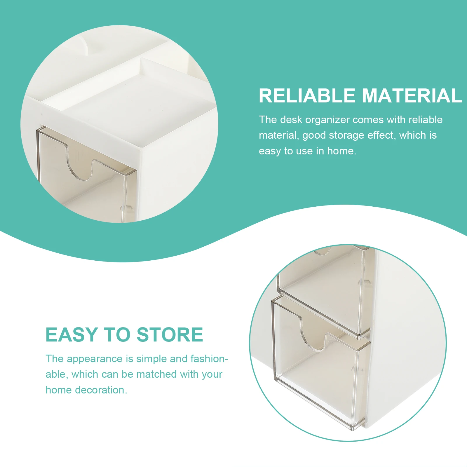 

Multifunctional Desk Organizer White Storage Drawers Box Office Stationery Drawer Style Case Smooth Practical Desktop