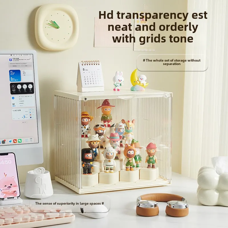 

Household Blind Box Storage Display Rack Dustproof Transparent Magnetic Suction Figurine Display Box Bubble Mart Storage Box