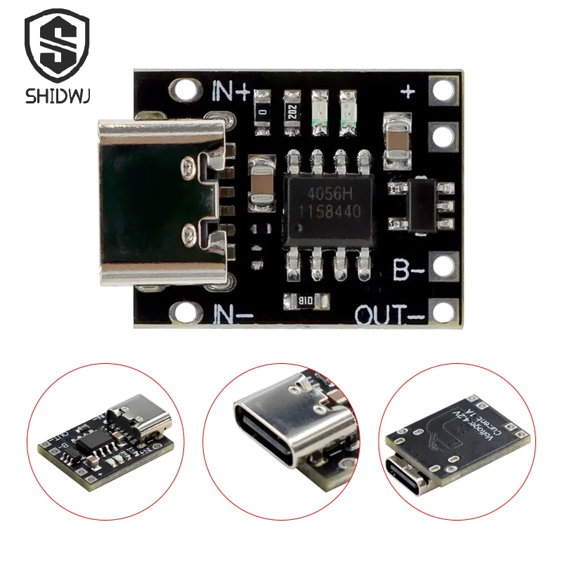 

5Pcs TP4057 1A 3.7V Lithium Battery Charging & Discharging Board With Protection Type-C USB C Li-ion Battery Charging Boards