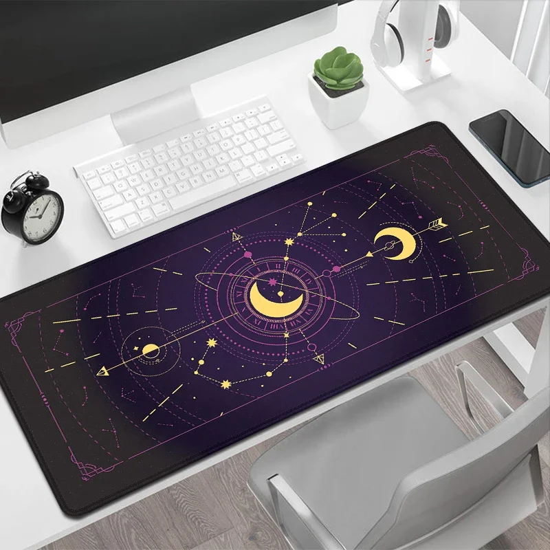 Imagem -06 - Grande Roxo Mouse Pad Constelações Mistério Tarot Card Grande Gaming Desk Mat Lua Acessórios Escritório Bonito Kawaii Pads