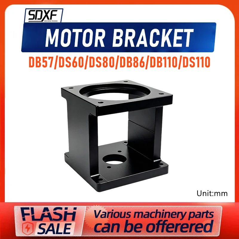 DB57/DS60/DS80/DB86/DB110/DS110 Rectangular Aluminum Motor Bracket For Nema23/24/32/34/42 Stepper Motor Mount