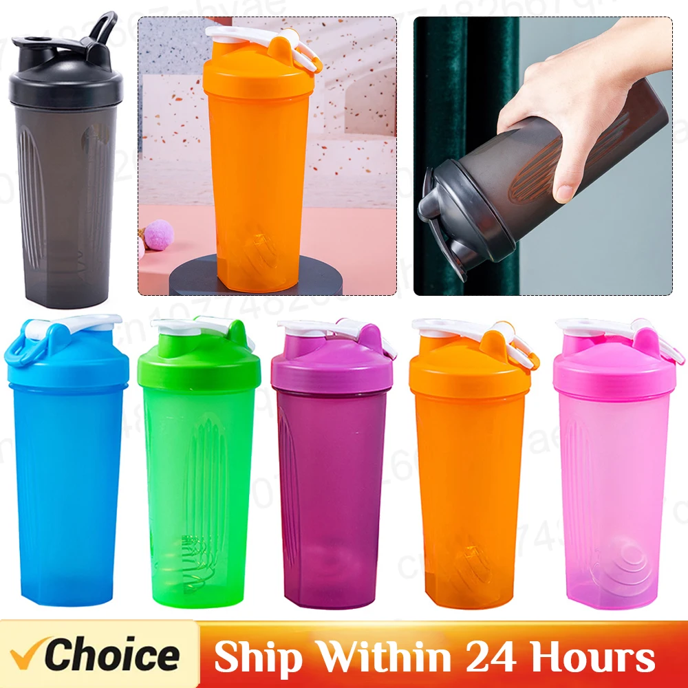 600ml Portable Protein Powder Shaker Bottle Leak Proof Water Bottle for Gym Fitness Training Sport Mixing Cup with Scale