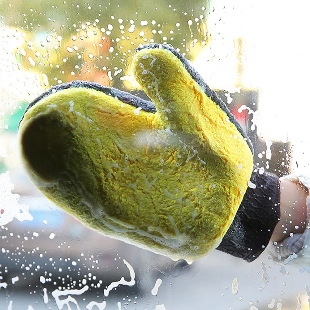

3Pcs Car Wash Gloves Coral Fleece Mitts Non-slip Waterproof Easy Clean Scratch Free Car Exterior Interior Windows House Cleaning