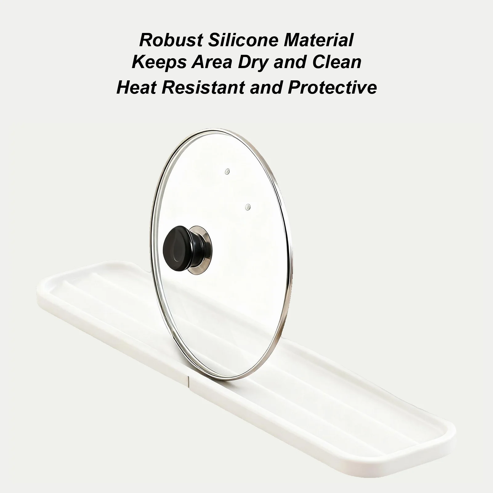 

Dish Drying Mat Heat Resistant Mat 17.7 X 3 Inch Silicone Pot Lid Holder For Kitchen Home Counter Stove Baking Cutting Board