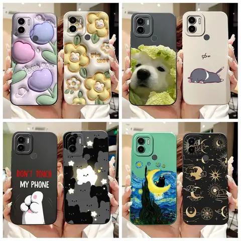 For Xiaomi Redmi A2 A1 Plus Case Shockproof Silicone Fashion Painted Square Lens Protective Cover For RedmiA2 RedmiA1 Soft Funda