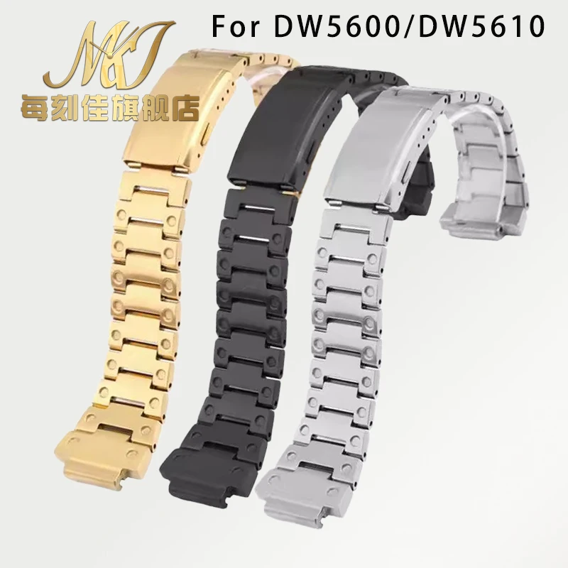 

Stainless steel watch strap for CASIO GA2100 GA-B2100 GM2100 DW5600 DW5610 GMW-B5000 Modified black silver gold men's watchband