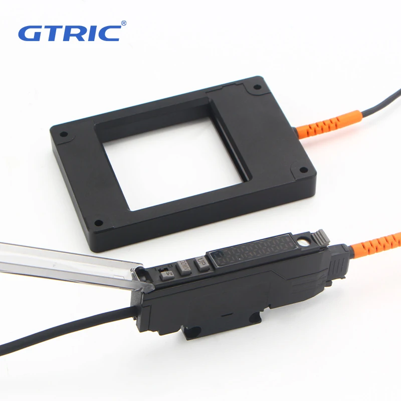 GTRIC-Fiber Opric Amplifier Sensor, Falling Object Detection, Contador de fibra retangular com Fiber Amplifier Sensor, 50*50mm