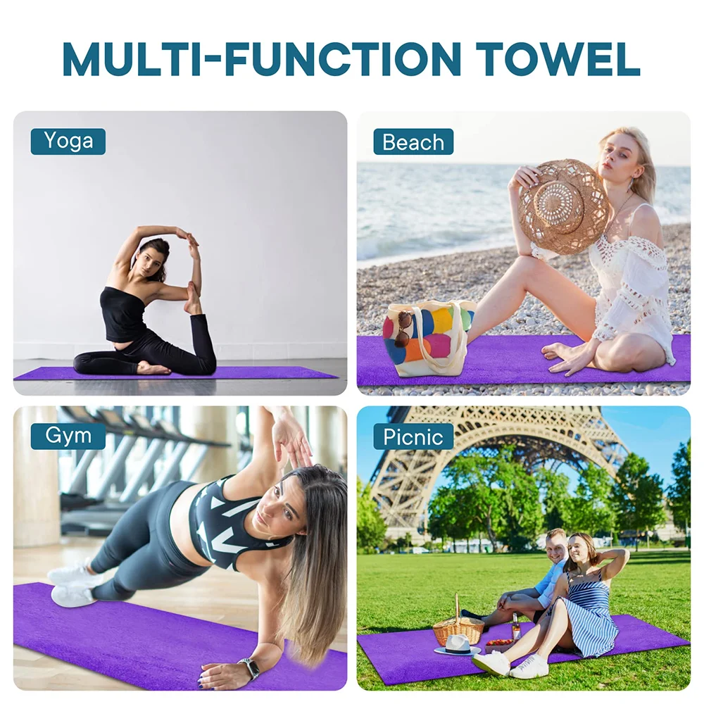 Non Slip Hot Yoga Towel Pilates Mat Yoga Blanket Sweat Absorbent Portable Fitness Meditation Mat Sports Workout Travel Blanket - view 6