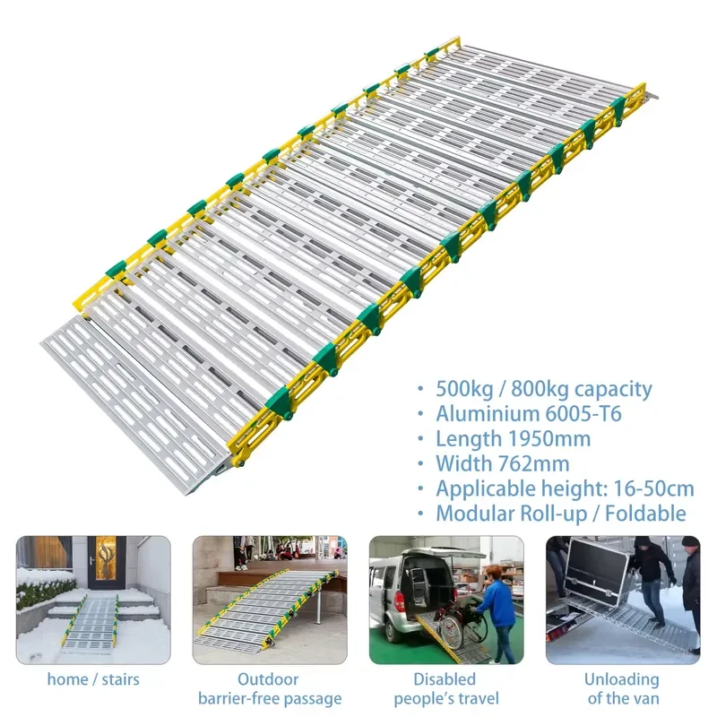 Simplywalk Portable Foldable Aluminum Ramps Custom Size Anti-slip Adjustable Loading Mobile Home Supermarket Rolling Ramps
