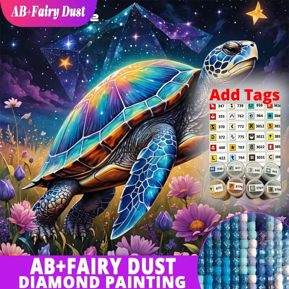 

Набор для алмазной вышивки AB Fairy Dust DMC: Морская черепаха, полная квадратная вышивка, мозаика, животные, цветы, стразы, алмазная мозаика