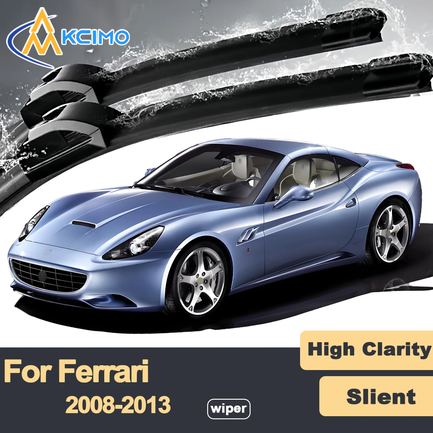 

Premium Rubber Durable Silent Windshield Wiper Blades 2pcs for Ferrari California F149 2008-2013 Front Wiper Blades Set