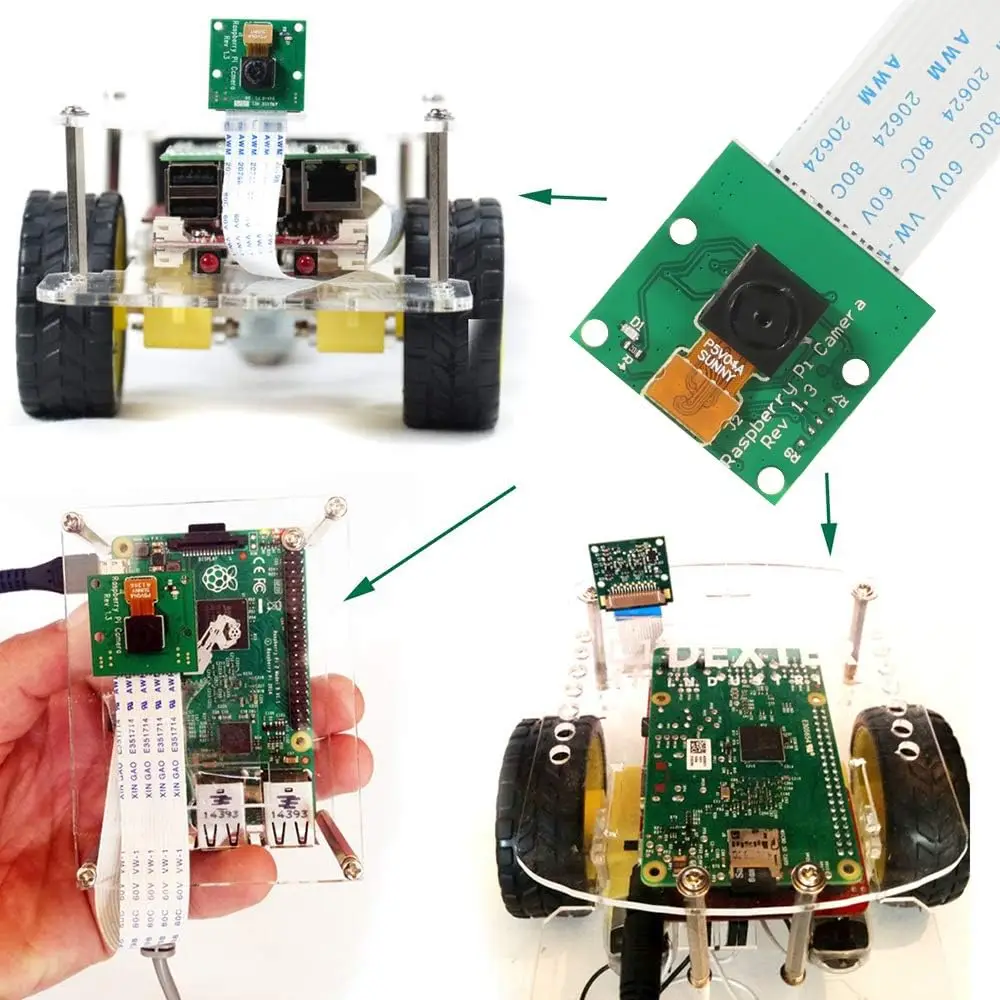 Per modulo fotocamera Raspberry Pi, 5MP 1080p con modulo videocamera sensore OV5647 per Raspberry Pi 2, Pi 3 3B +, Pi 4 , Pi Zero W