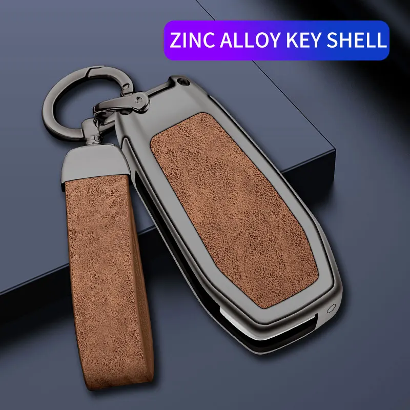 New car TPU zinc alloy key case suitable for Ford Ranger 2018 car key cover car metal key case car interior accessories