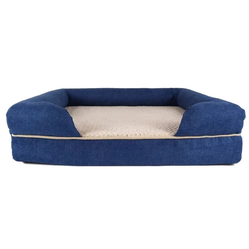 Orthopedic Memory Foam Dog Crate Bed Waterproof Washable Liner Solid Print Pet Cushion For Large Dog Travel Use