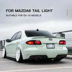 LED Tail Lights for Mazda 6 2003-2015 Start-up Animation Sequential Signal Black Rear Lamps Assembly Accessary