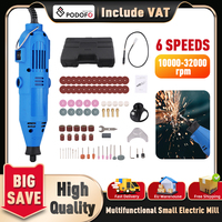 Podofo 80PCS Multifunctional Electric 6 Adjustable Speed Mini Drill Grinder Engraver Polisher with Rotary Tools Set Kit