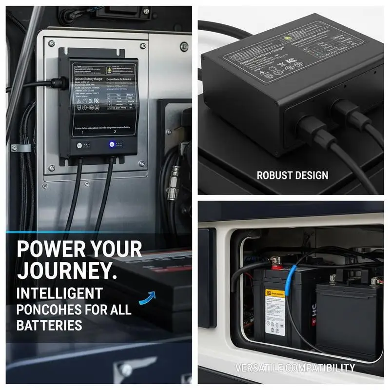 Onboard Marine Power Source 2-Bank 10A 12V For Large Boat Yacht RV Smart Multi-Stage Charging Lithium LiFePO4 NCM Lead-Acid Battery Compatibility Marine-Grade Fully Sealed Housing Design 11.5x8.5x4.5 Inches Integrated Charging System