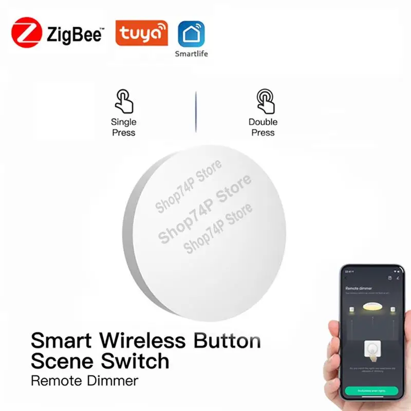 

Tuya Zigbee Devices Intelligent Linkage Smart Switch Battery Powered Automation Work With Smart Life-A74P