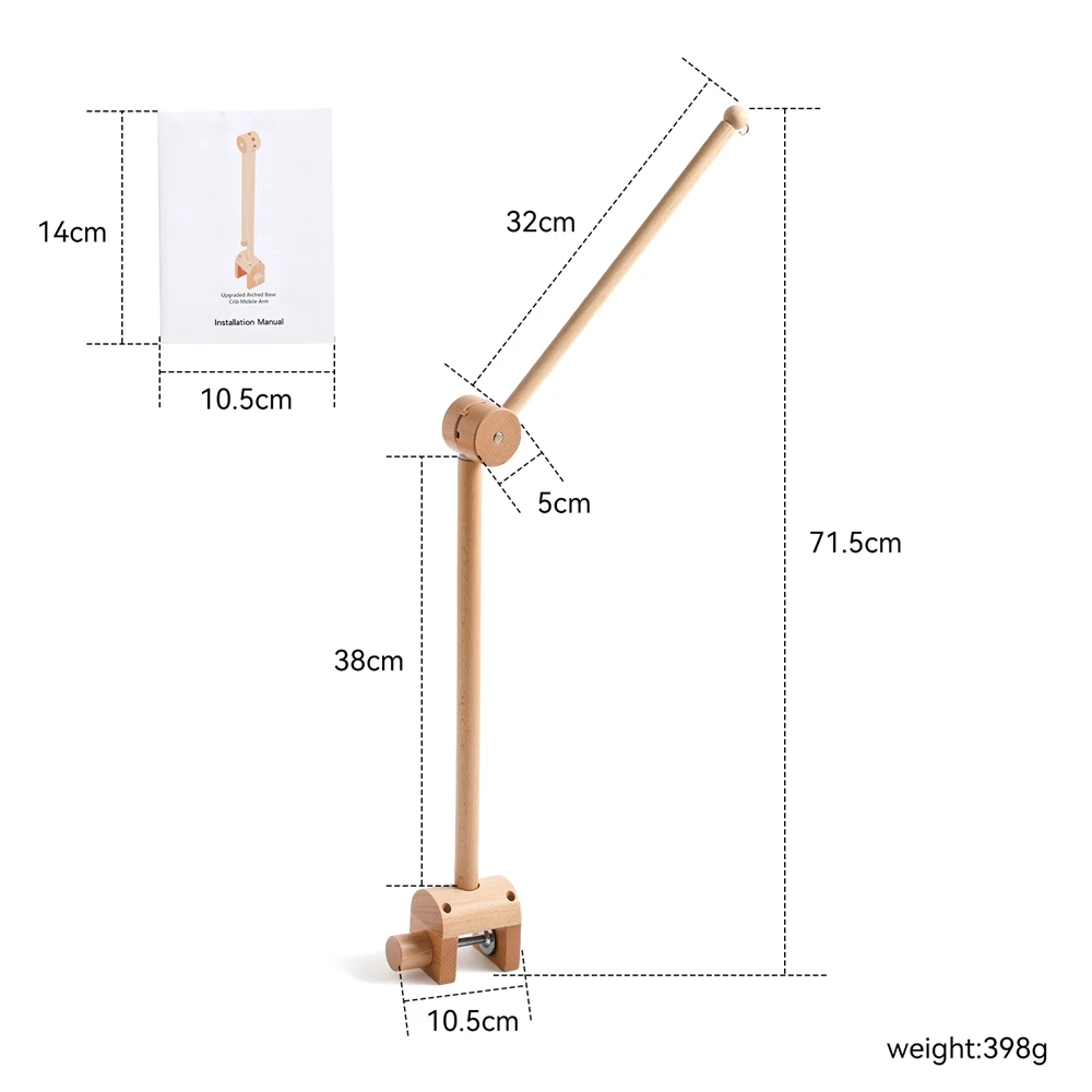 Baby Houten Bed Bel Beugel Mobiele Hangende Rammelaars Speelgoedhanger Gebogen bedbelbeugel Babybedje Mobiele Bedbel Speelgoedhouder