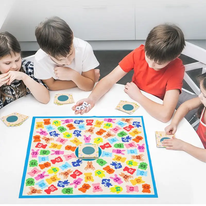 Jeux de société arithmétiques interactifs, jeu de multiplication d'animaux, aides au comptage du fuchsia, jouets amusants, cadeaux mathématiques