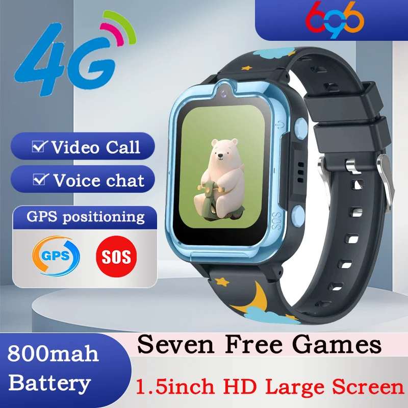 

696 New 4G Kid Smart Watch GPS WiFi Tracker Location Video Call SOS Call Phone Watches Children Smartwatch Boy Girl Student Gift