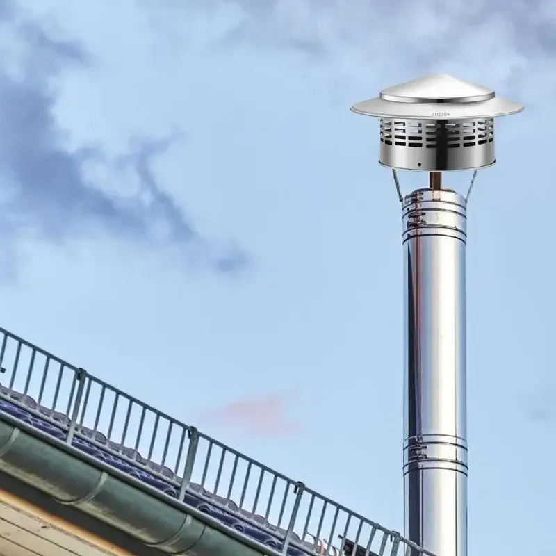 Stainles Steel Chimney Cap Exterior Wall Air Outlet Roof Pipe Exhaust Hood For Ventilation Ducts Chimneys Exhaust Hood