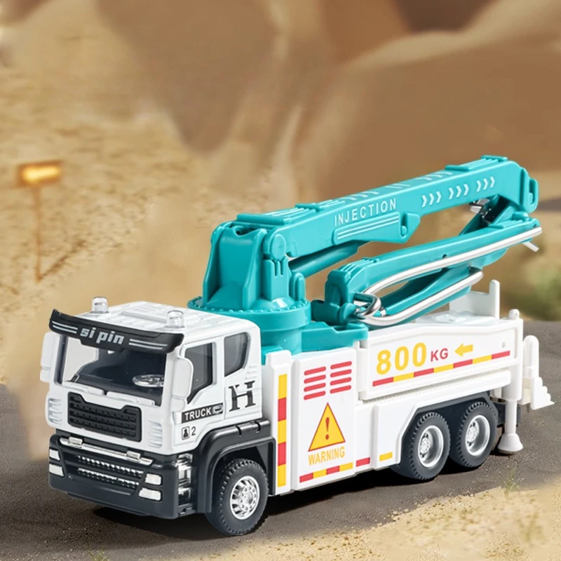 Vehículo de ingeniería fundido a presión, motor de bomberos, excavadora, mezclador, modelo de coche volquete, cabeza de aleación de simulación, juguetes para niños y niños