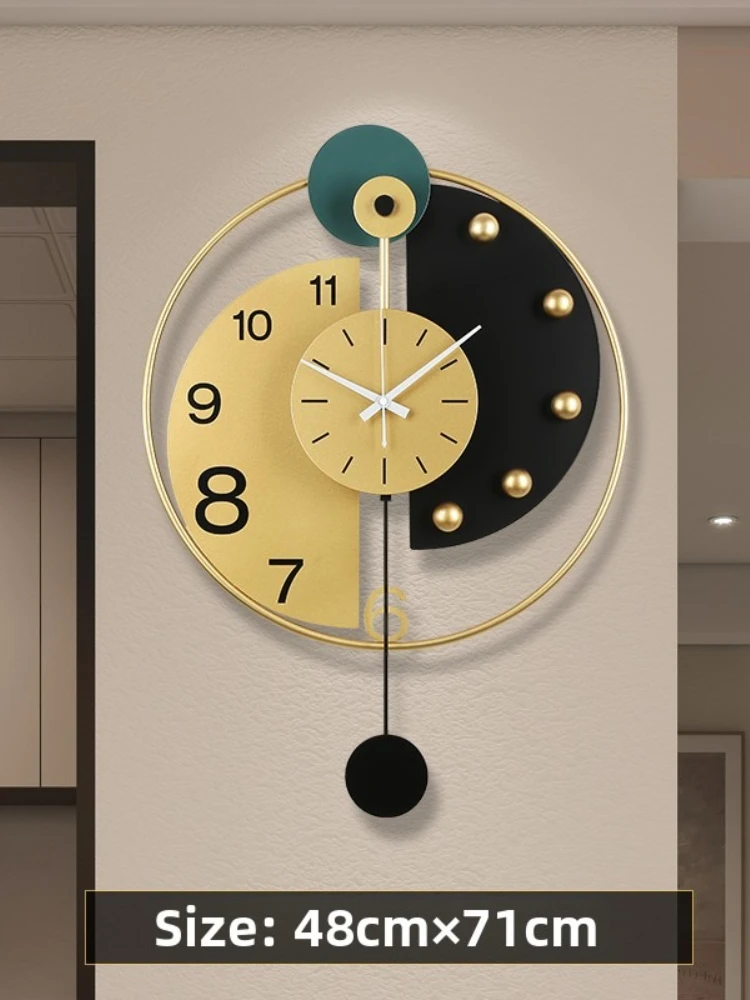 

Large Metal Living Room Decoration Clock Luxury Creative Swinging Wall Clock Circular Mute Hanging Painting Wall Watch Watch