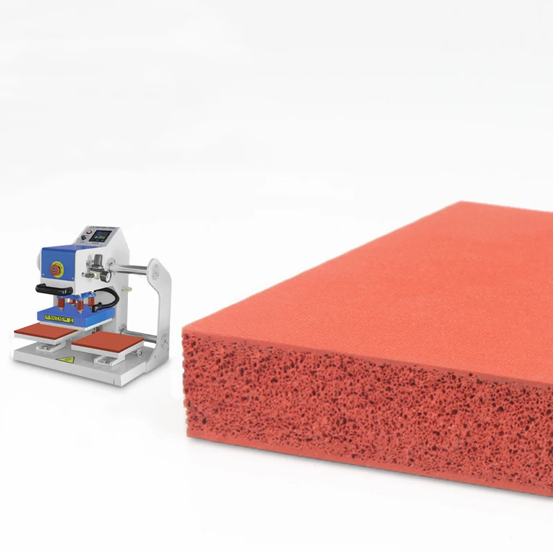 Custom Heat transfer Silicone Foam Sheet for Heat Press Machine,Heat-Resistant,Insulating Pad for Hot Stamping Machines,Red image 2
