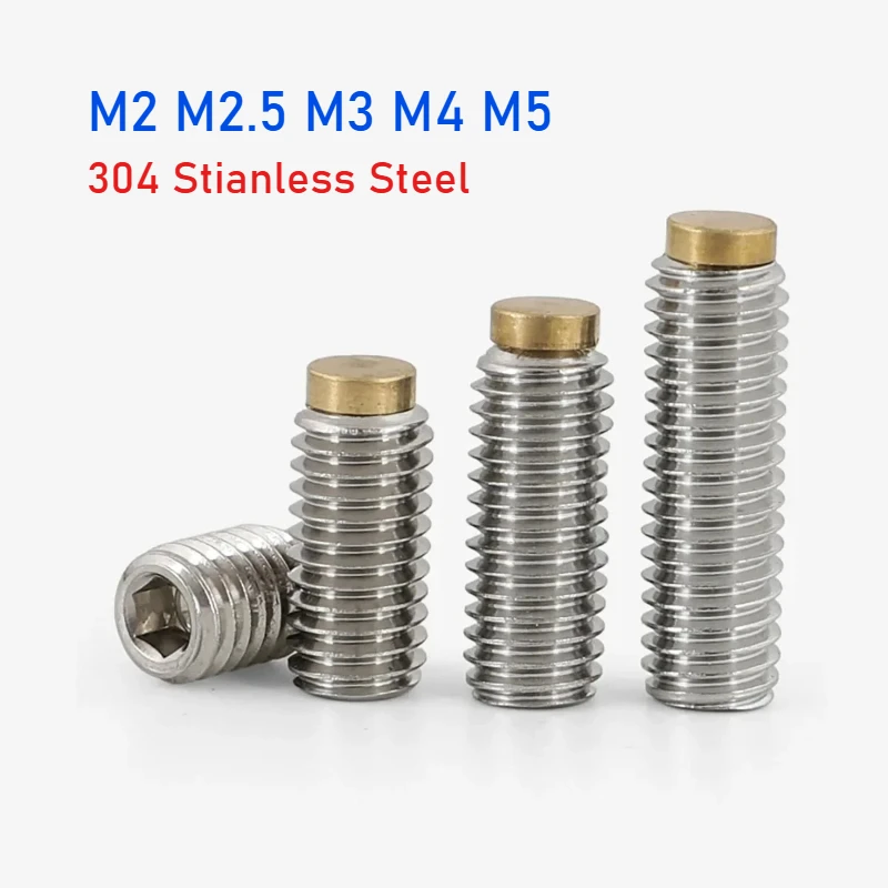 M2 M2.5 M3 M4 M5 304 Stainless Steel Copper Head Machine Brass Raised End Screw Hex Socket Bolt