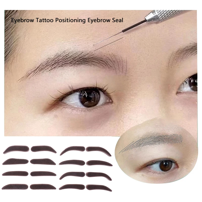 1Pairs Novice Line Practice Eyebrow Seal Eye Brow Stencil Ruler Positioning Stamp Beginner Tool Lazy Eyebrow Tattoo Set