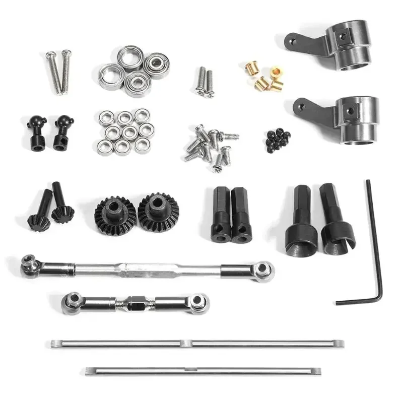Essieu de pont d'engrenage en métal amélioré avec vis, pièces de voiture RC, camion WPL B14, B24, B16, B36, C14, C24, Q62, Q63