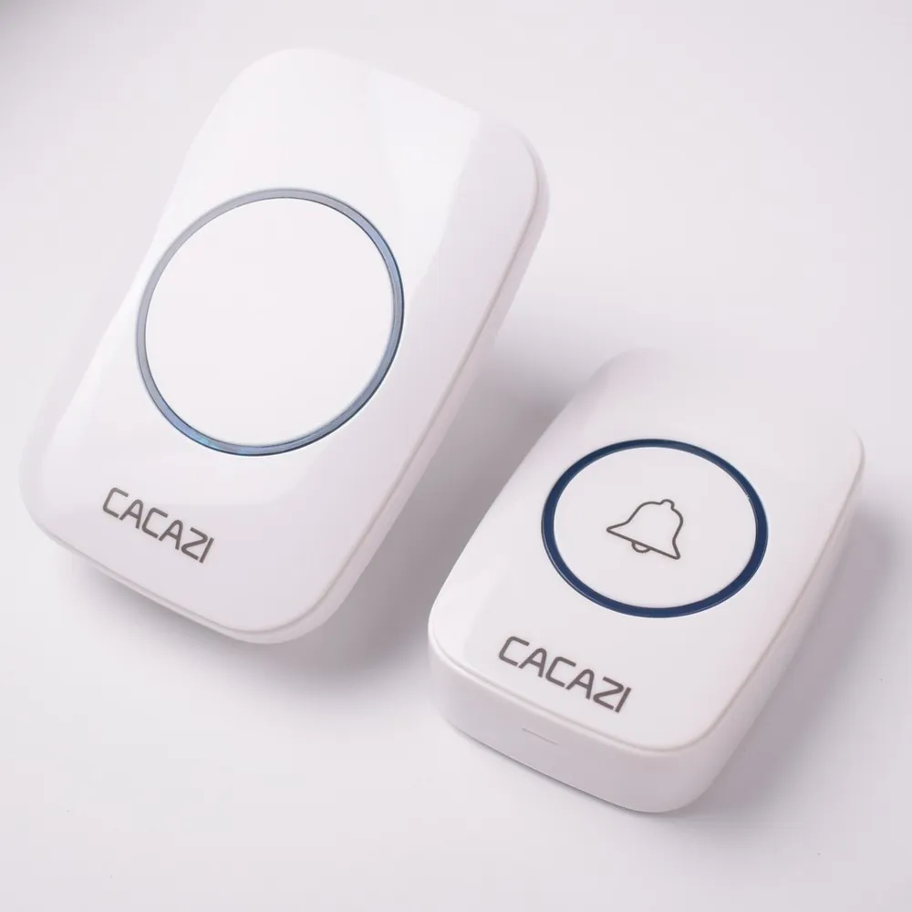 جرس الباب اللاسلكي التيار المتناوب 110-240 فولت مع ضوء LED التحكم عن بعد جرس رنين 300 متر 60 الدقات 5 حجم الاتحاد الأوروبي التوصيل A10 للفيلا المنزلية