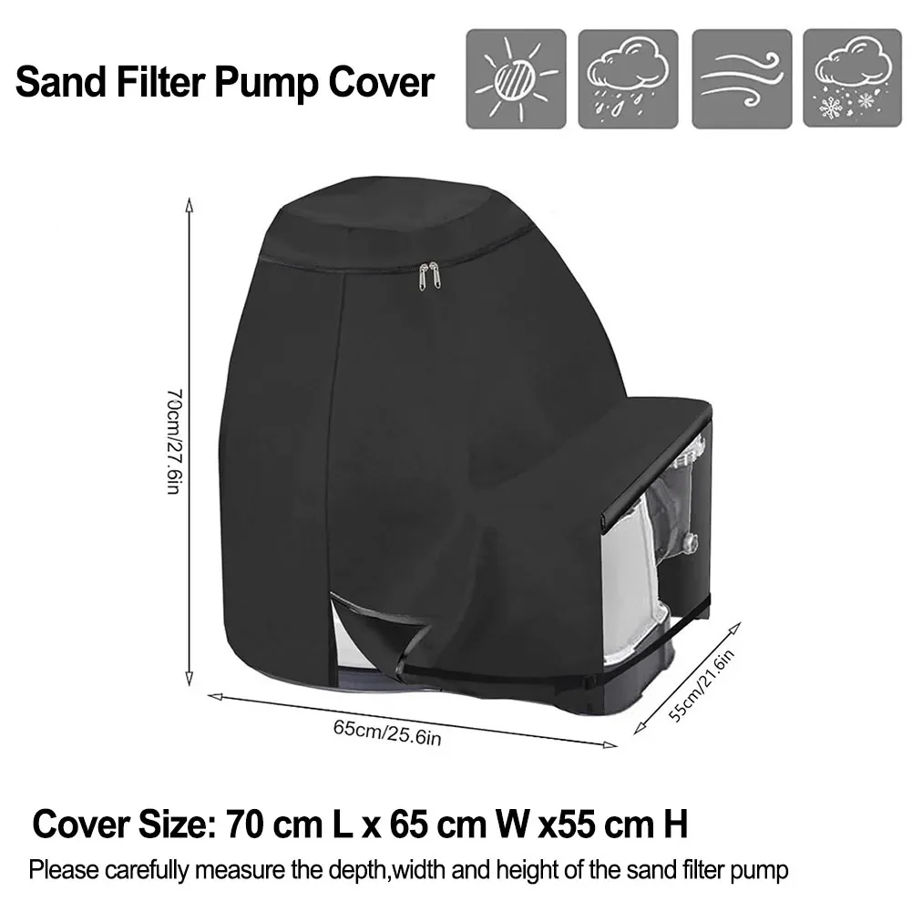 Waterproof Sand Filter Pump Cover Features Upgraded Zipper Design and Padded Handles for Convenient Usage and Protection