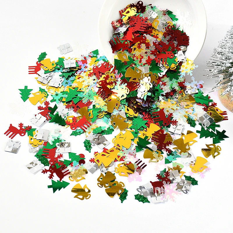 

Mix Foil Snowflake Star Confetti Santa Claus Merry Christmas Elk Christmas Tree Sequins New Year Xmas Party Decor Table Scatter