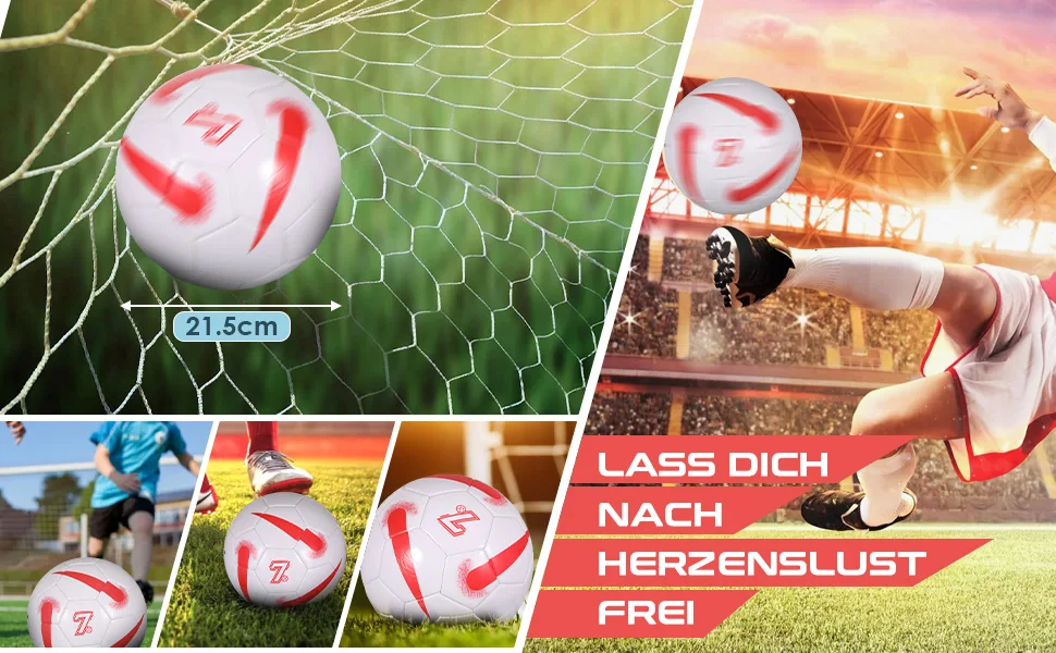 Pallone da calcio per allenamento di calcio di dimensioni standard 5 Pallone da calcio a quattro strati e prova Taglia 5 cucitura a macchina rosso