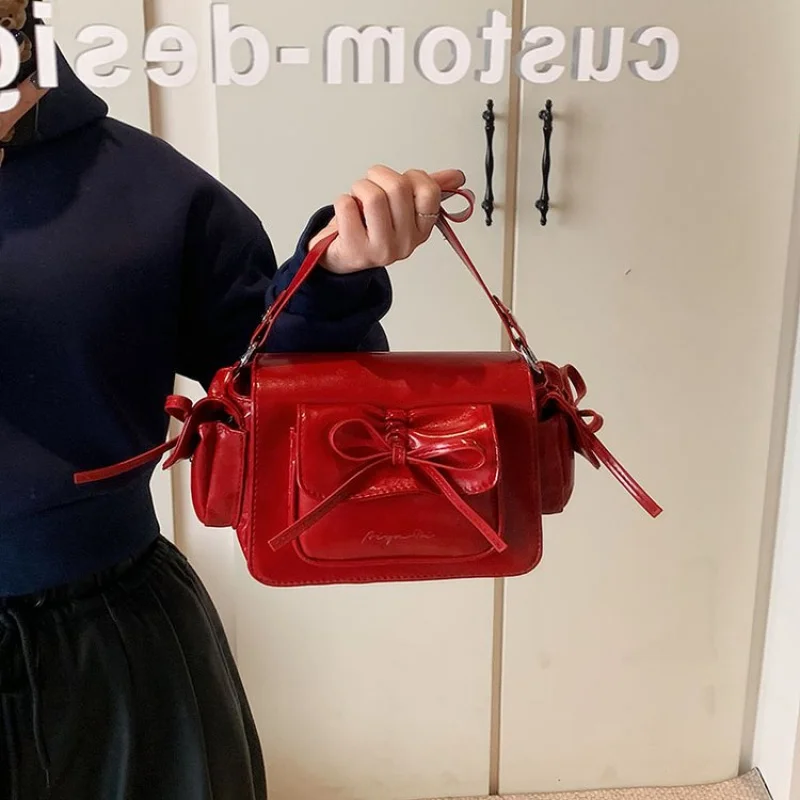 

High-End Fashionable Messenger Bag Elegant Minimalist Design For Women Solid Color Commuter Purse