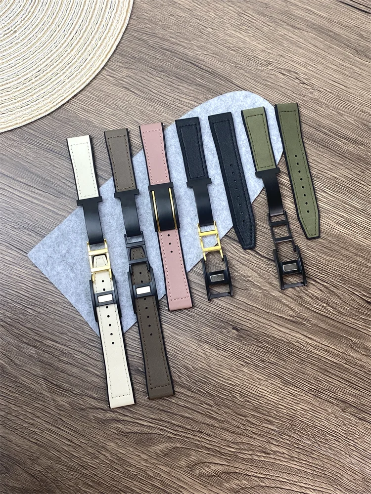 Ремешок кожаный и силиконовый для наручных часов, люксовый браслет с магнитной застежкой для huawei, Samsung, Galaxy, Garmin, 18 мм, 20 мм, 22 мм