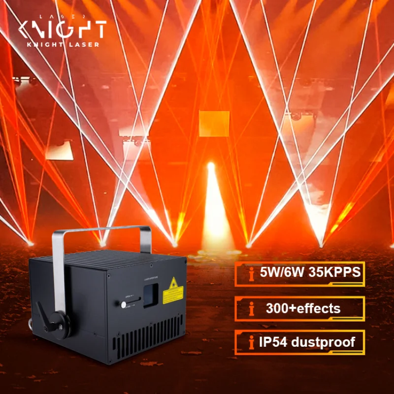

Портативный многоцветный DJ-лазерный проектор Knight 2026 5 Вт и 6 Вт ILDA