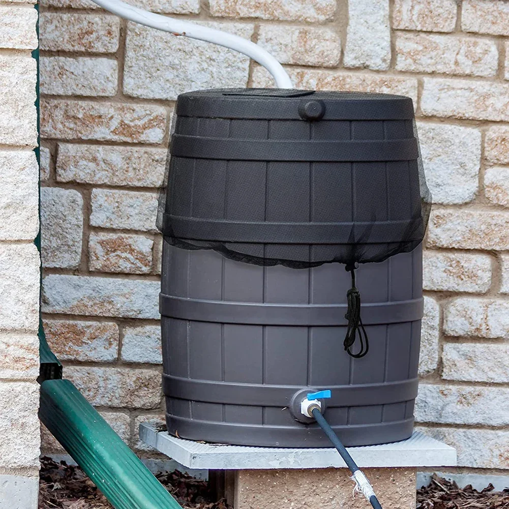 1/2 stücke Mesh Abdeckung Netting für Regen Barrel Wasser Sammlung Eimer Tank Regentropfen Ernte Werkzeug Anti-Moskito wasser Schutz