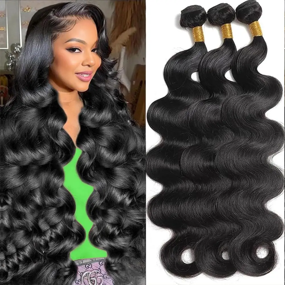 

Human Hair Bundles 22 24 26 Inch Body Wave Bundles Human Hair 100% Unprocessed Brazilian Virgin Hair Quick Weave Extensions