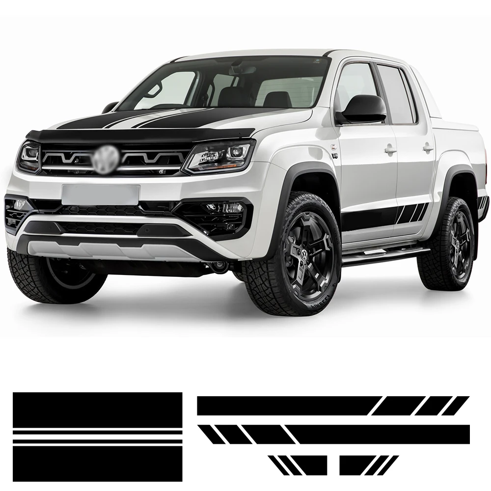 Car Front Hood Bonnet Sport Door Side Skirt Stripes For Volkswagen Amarok Styling Body Decor Sticker Auto Vinyl Decals Styling