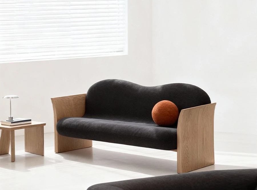 Wabi Sandy Wind Solid Wood Sofa Living Room Hotel B & B Club Beauty Salon Log Arc Bench