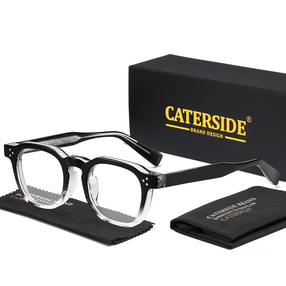 CATERSIDE Modische Herren-Quadratbrille mit Blaulichtfilter Federscharnier-Brillengestell Damen-Computer-Lesebrille Schutzbrille – Detail 15